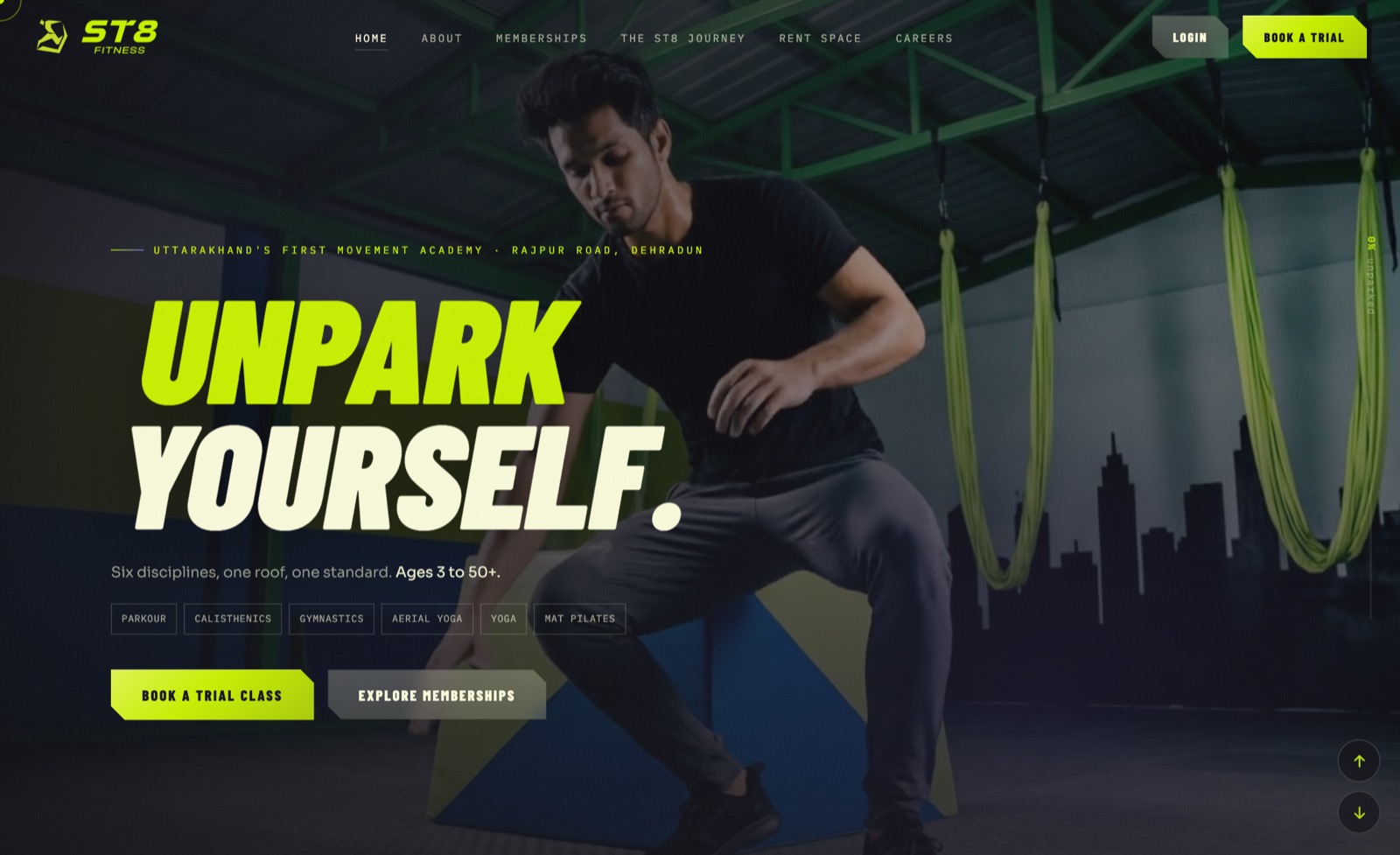 st8fitness.in — live homepage hero